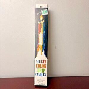 Vintage NOS Multi-Color Drip Color-Lites 2 Candles In Box Unused